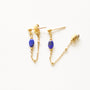 Boucles puce Lapis Lazuli, détail du fermoir signé Mahny, bijou en pierres naturelles, Paris.