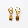 Boucles anneaux Œil de tigre, Mahny bijoux pierre fine.