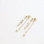 Boucles d'oreilles en péridot vert à chaîne, bijou femme.