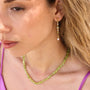 Boucles d'oreilles en péridot vert, pierre naturelle fine.