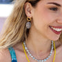 Boucles d'oreilles en quartz bleu, bijou femme.