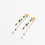 Boucles d'oreilles en turquoise à chaîne, bijou femme.
