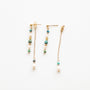Boucles d'oreilles en turquoise à chaîne, création faite main.