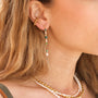 Boucles d'oreilles en turquoise à chaîne, hypoallergénique.