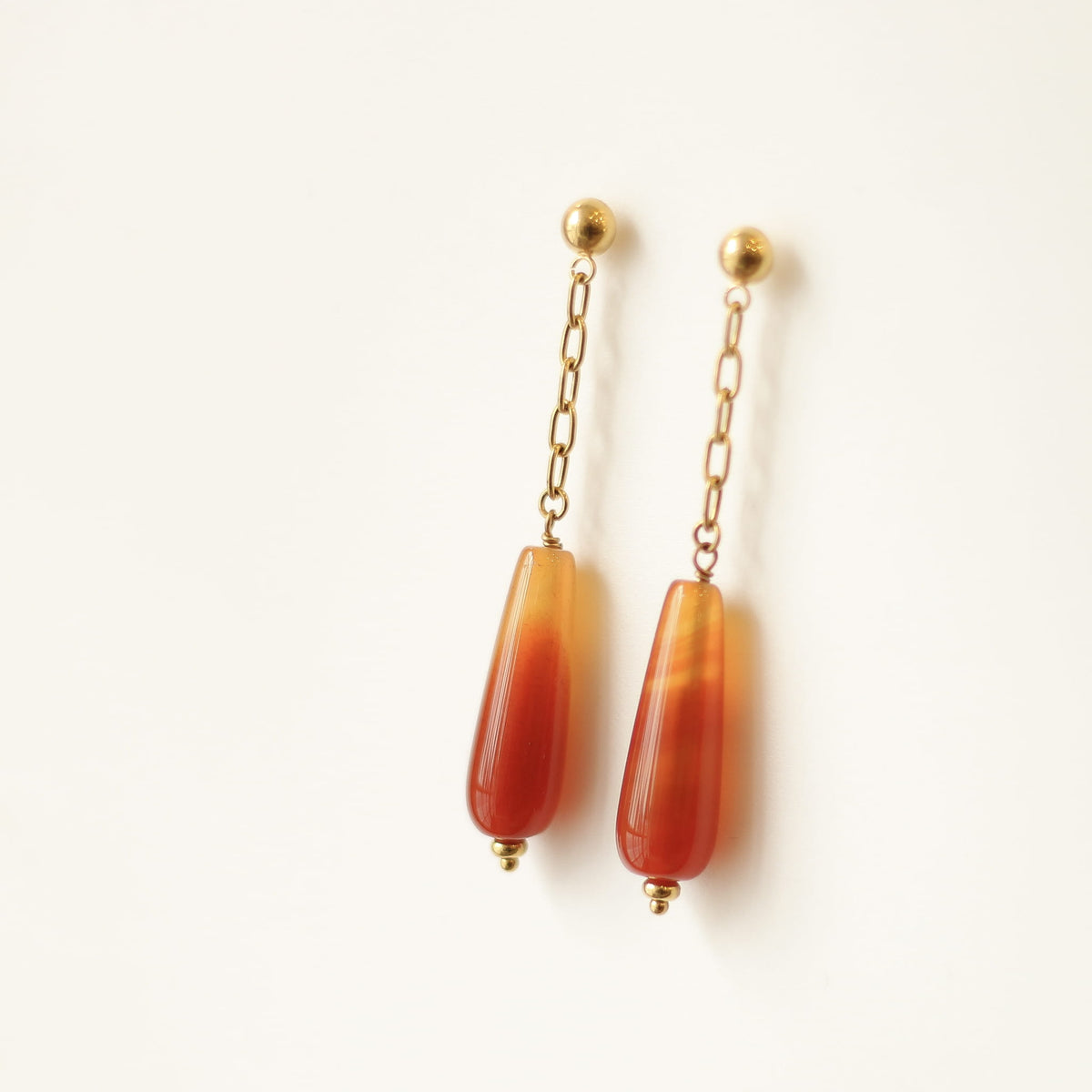 Boucles d'oreilles Agate rouge goutte