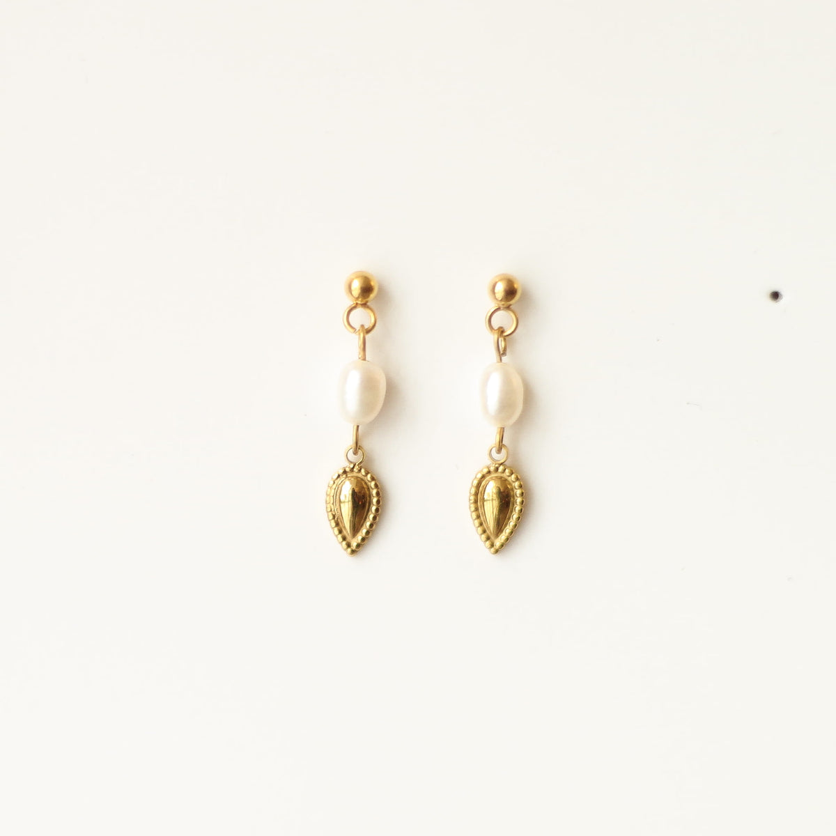 Boucles d'oreilles Perle d'eau douce goutte