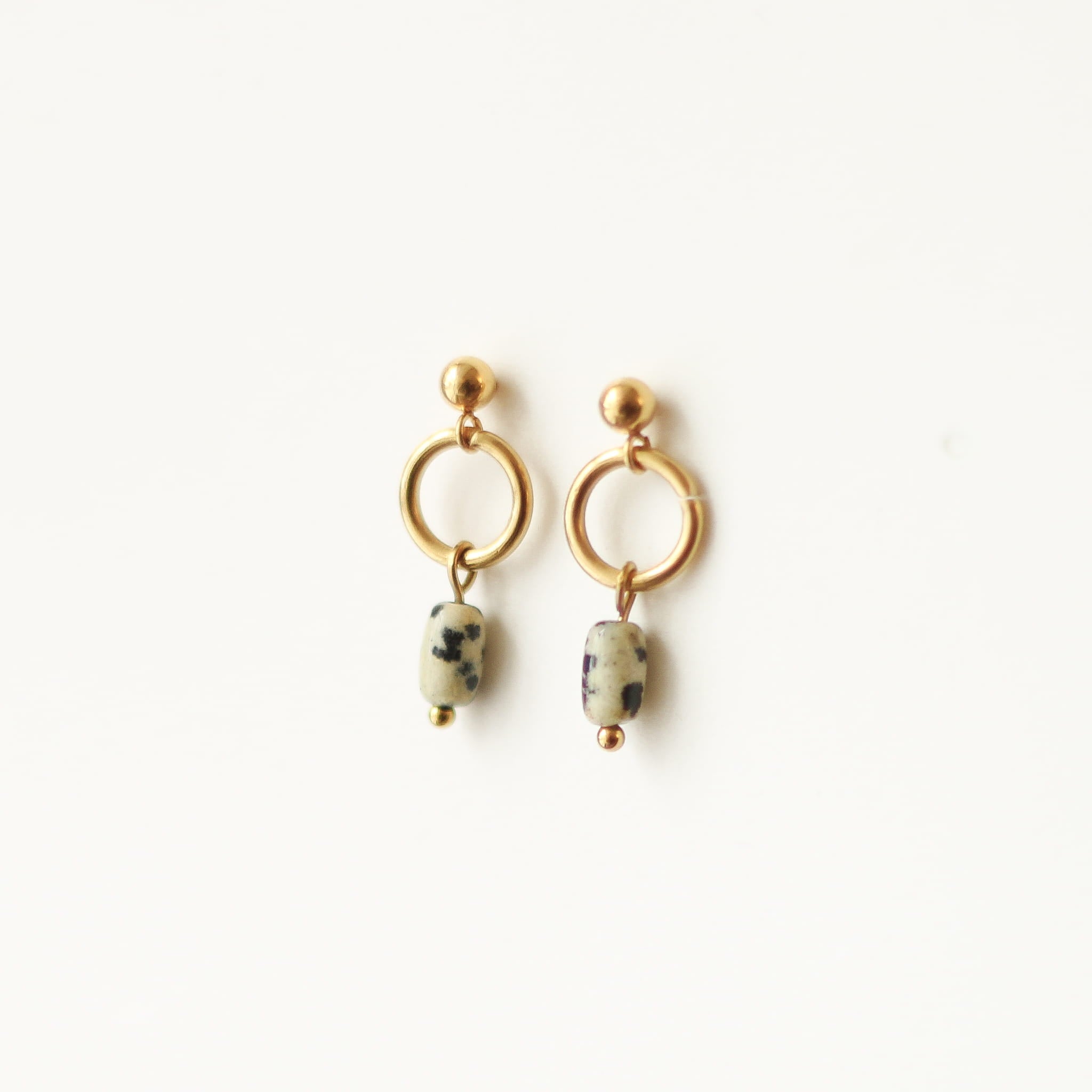 Boucles d'oreilles Jaspe Dalmatien mini