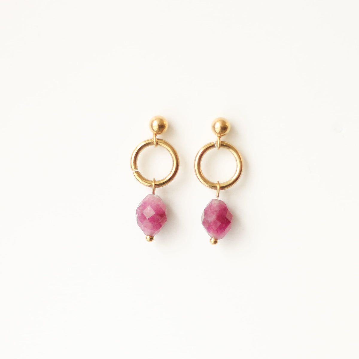 Boucles d'oreilles Aragonite fuchsia mini