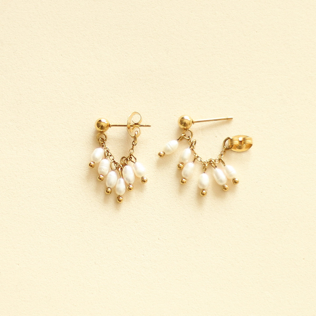Boucles d'oreilles Perles d'eau douce chaînette
