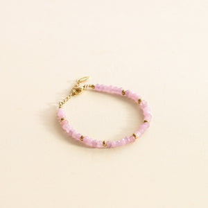 Bracelet Agate Parme rose translucide tendance