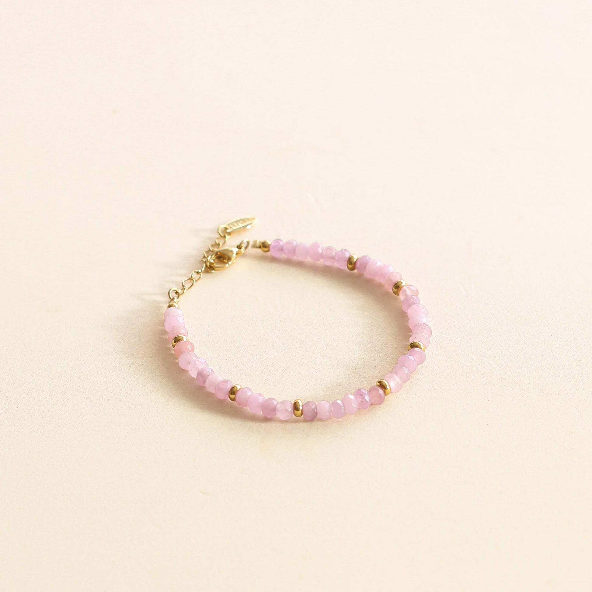 Bracelet Agate Parme rose translucide tendance