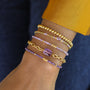 Bracelet perlé Agate Violet monté à la main à Paris