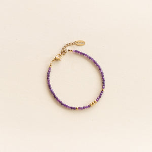 Bracelet perlé Agate Violet le bijou tendance