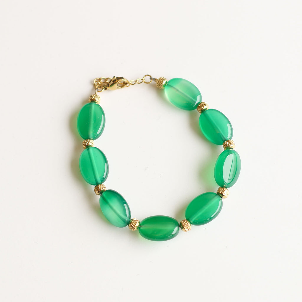 bijou agate verte pierre naturelle acier