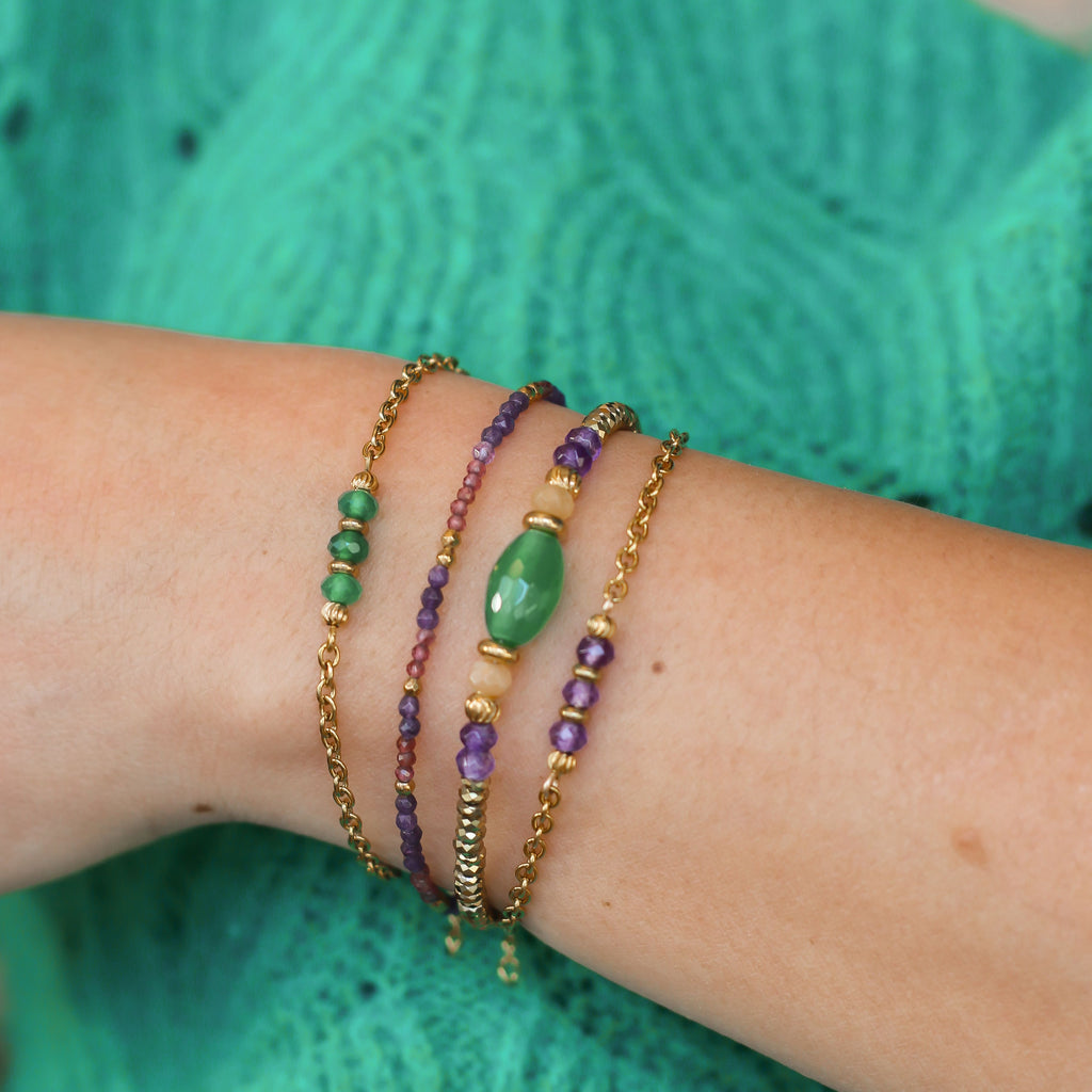 bracelet agate verte perle tendance femme