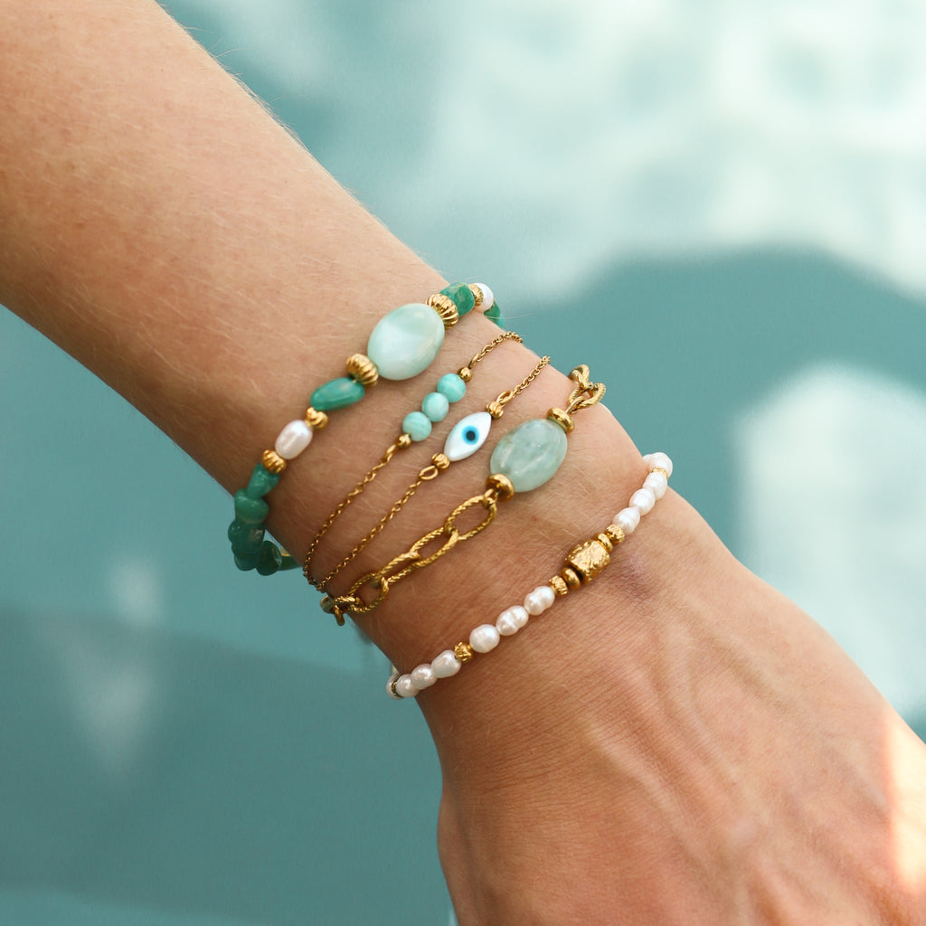 bracelet amazonite angélite perle pierre créatrice