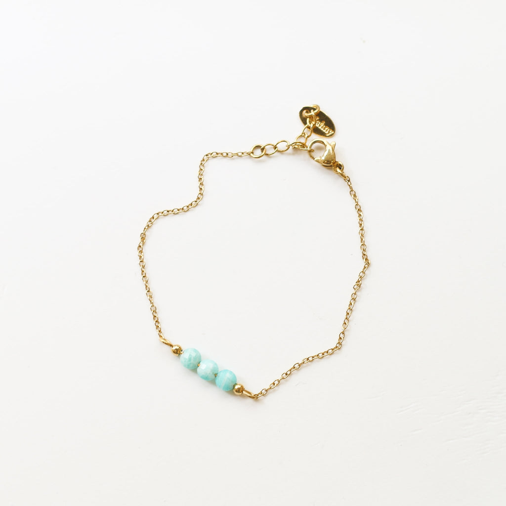 bracelet amazonite bleu turquoise perle créatrice
