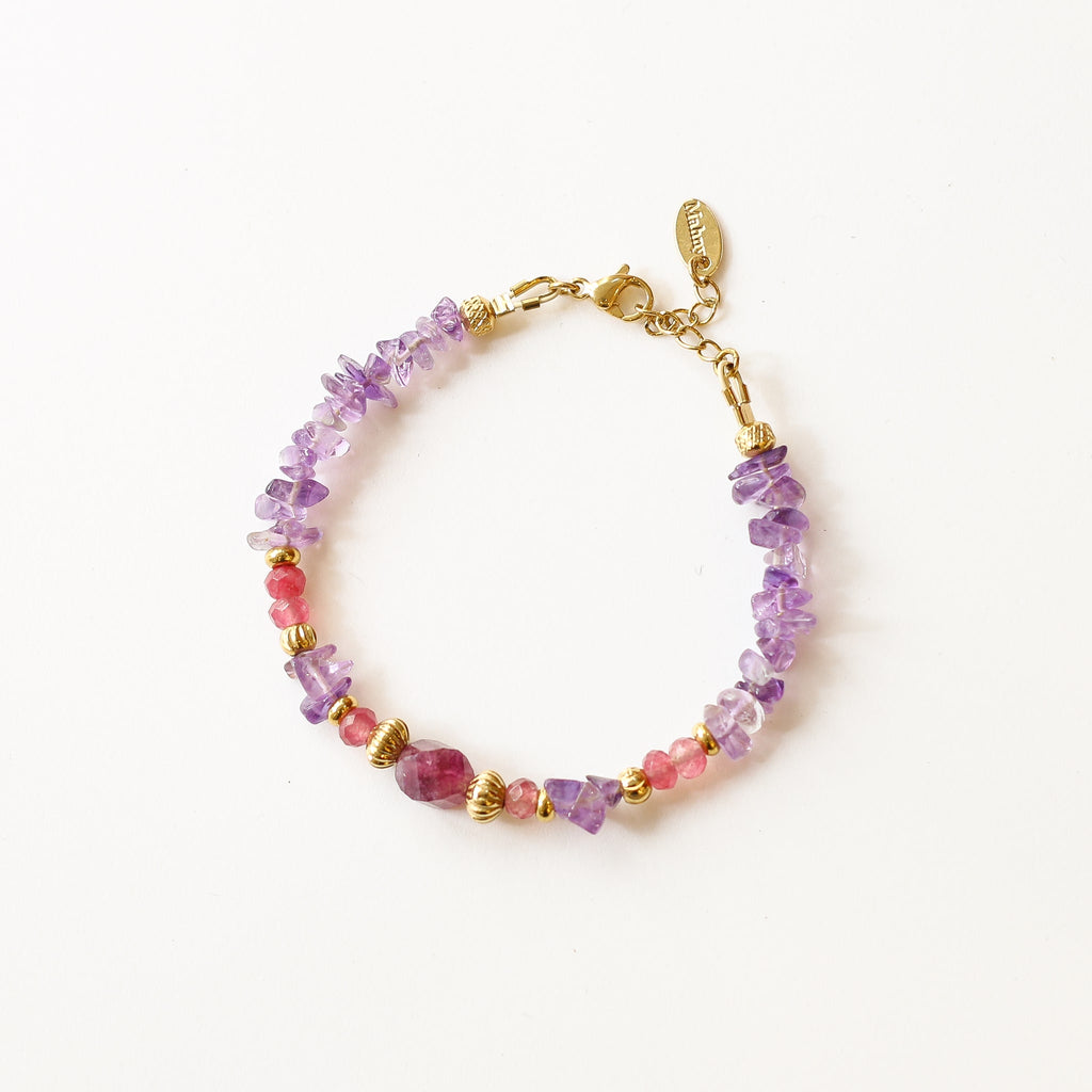 bracelet améthyste rubis violet pierre naturelle