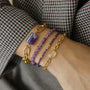 Bracelet Billie Améthyste en perle violettes et détails dorés