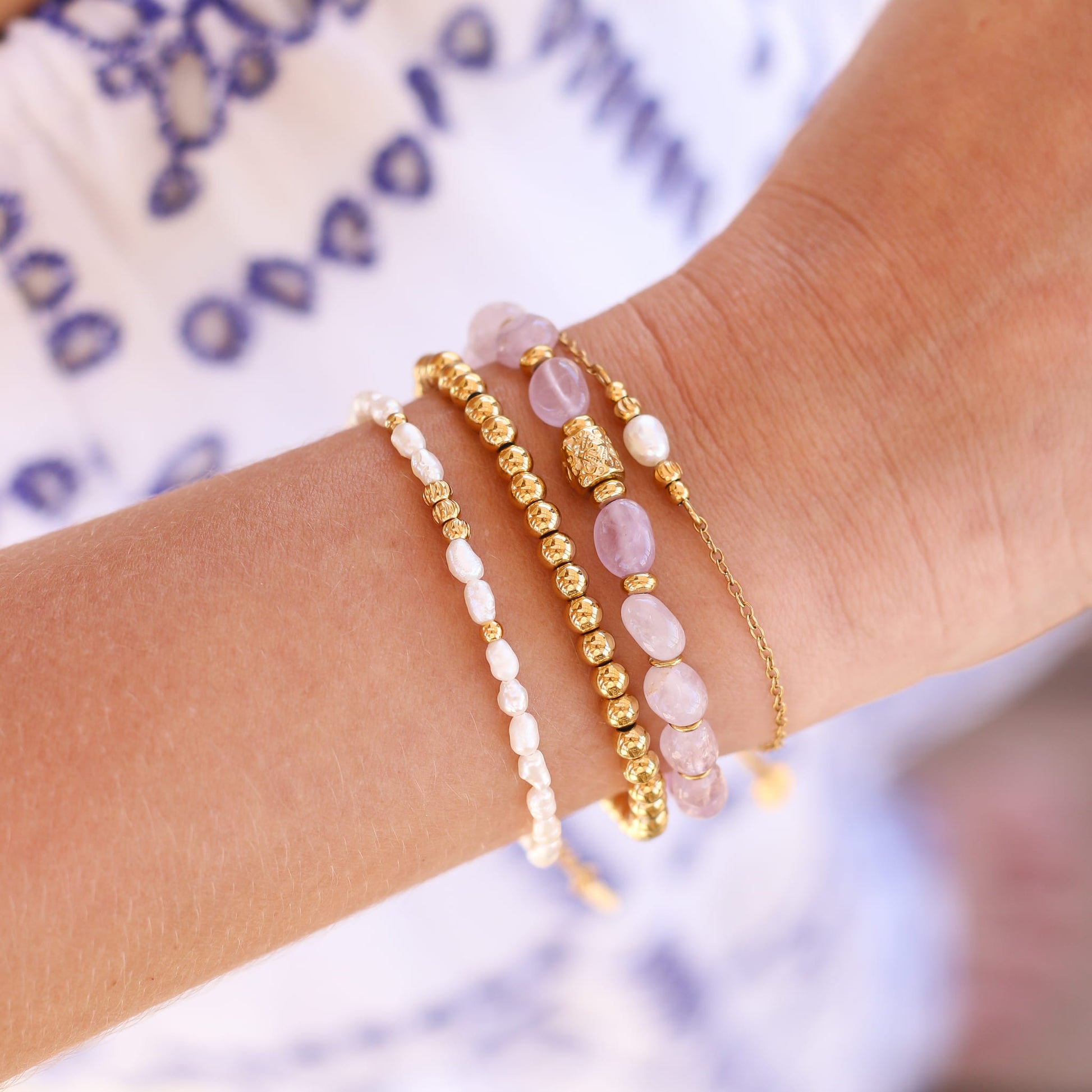 Bracelet en améthyste lavande, bijou femme.
