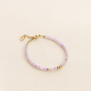 Bracelet perlé Améthyste fabriqué en france à la main