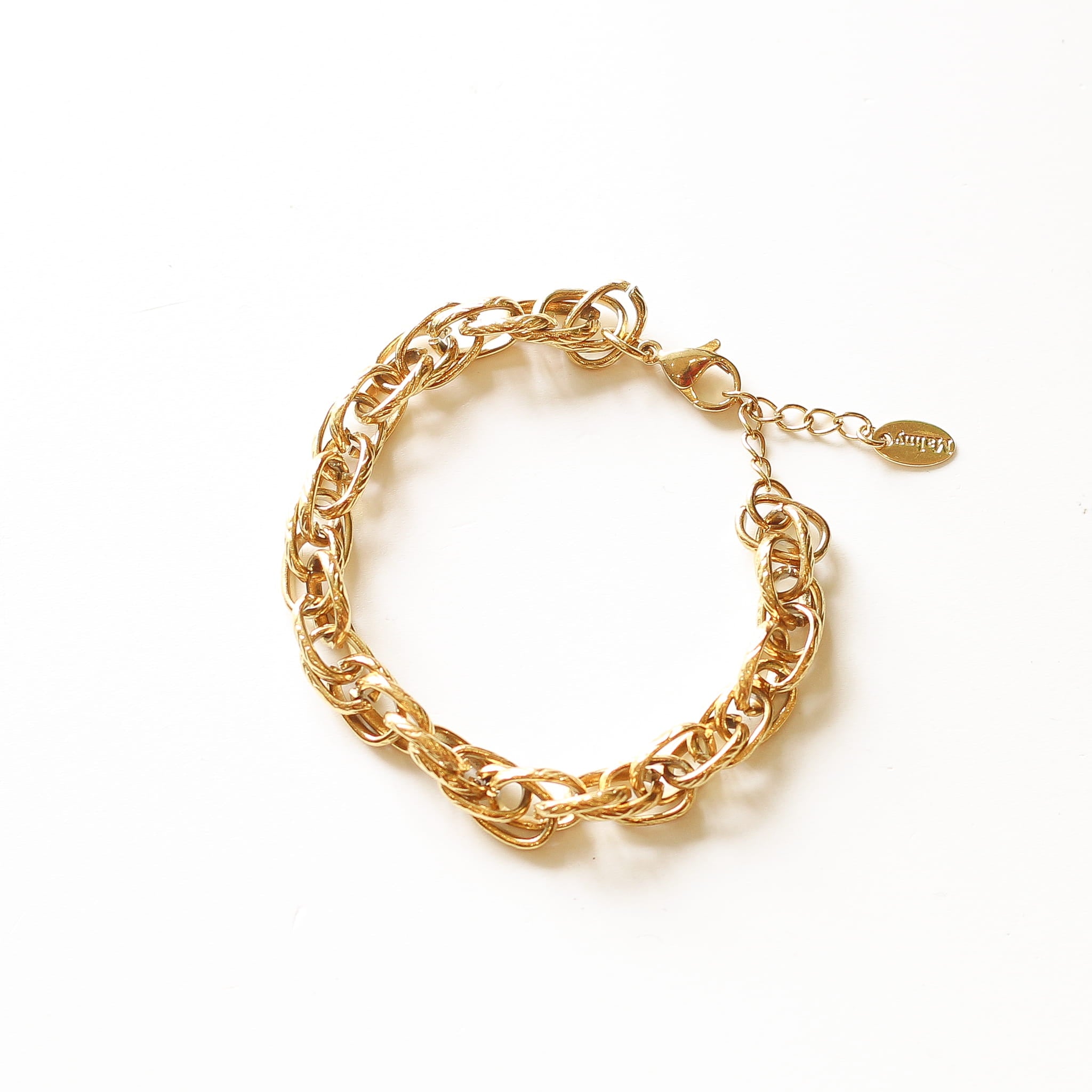 Bracelet chaîne corde, bijou femme pierres naturelles Mahny.