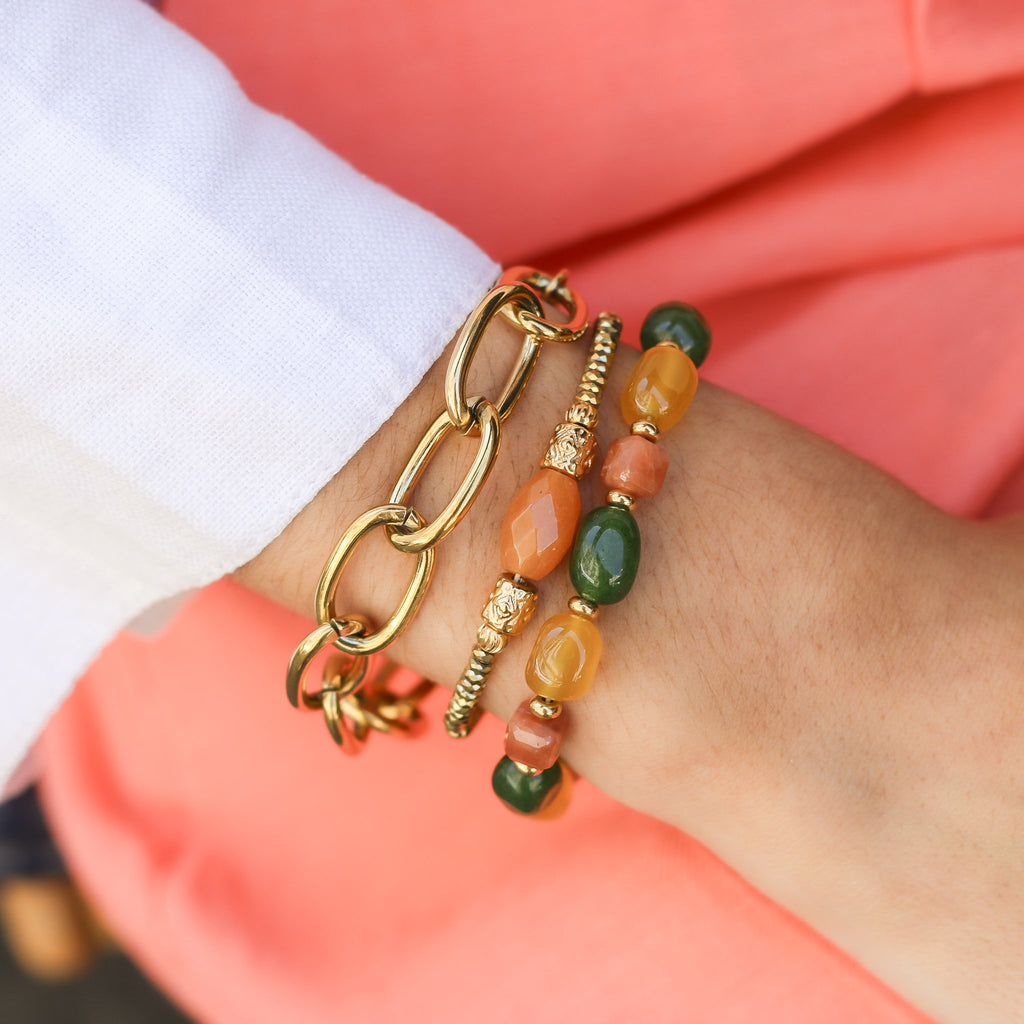 bracelet grosse chaîne doré femme 