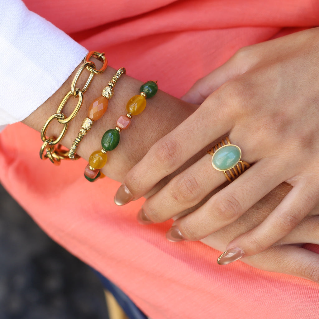 bracelet bijou femme doré acier 