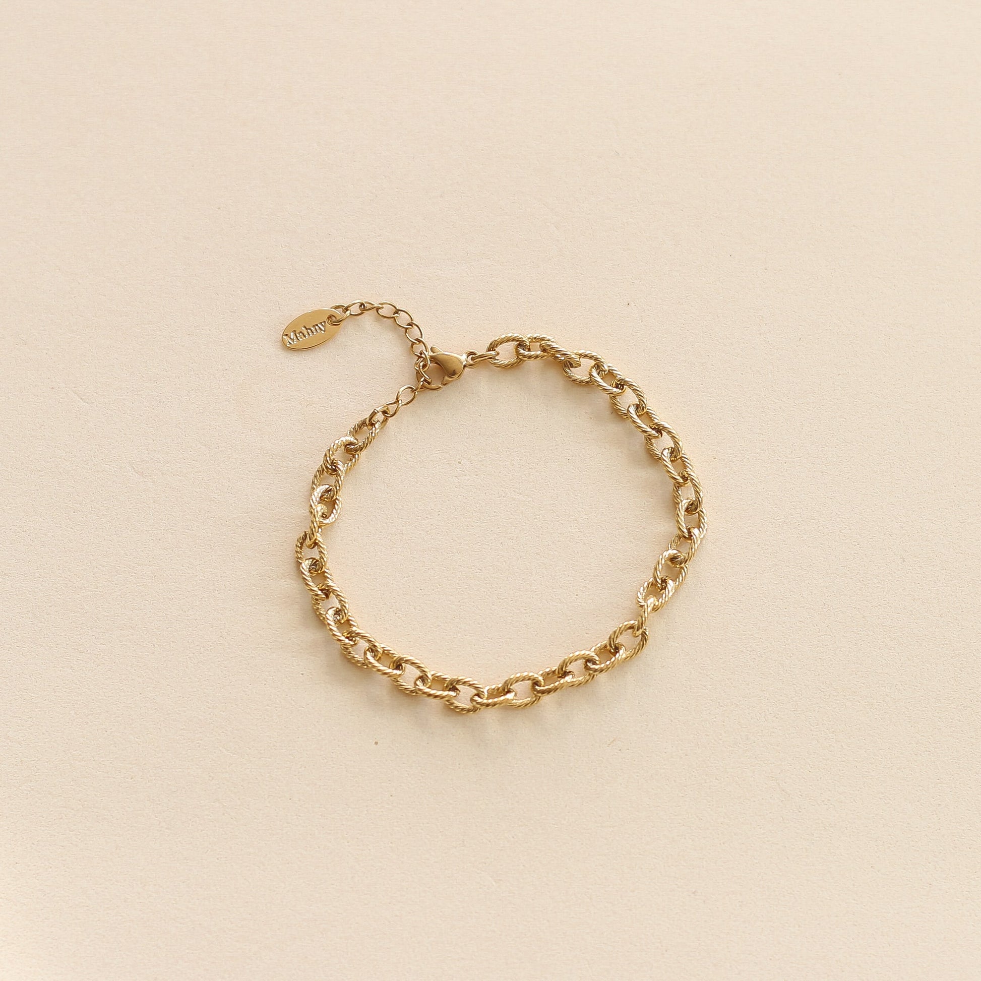 Bracelet Chaîne Cordage dorée 
