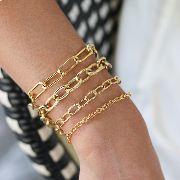 bracelet chaine dore acier inoxydable tendance