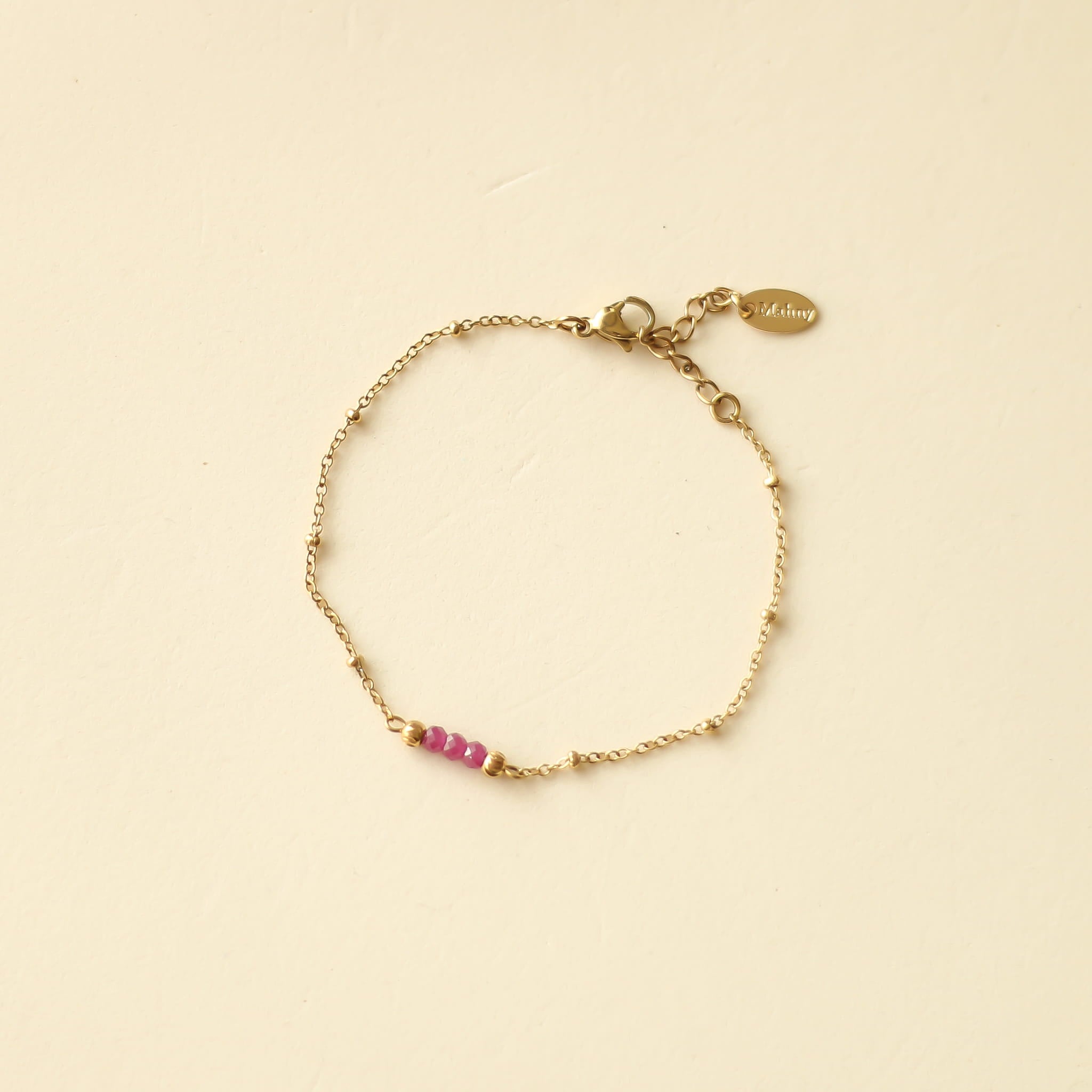 Bracelet Rubis chaîne fine