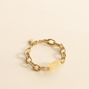Bracelet Chaîne épaisse Citrine assemblé à la main à Paris