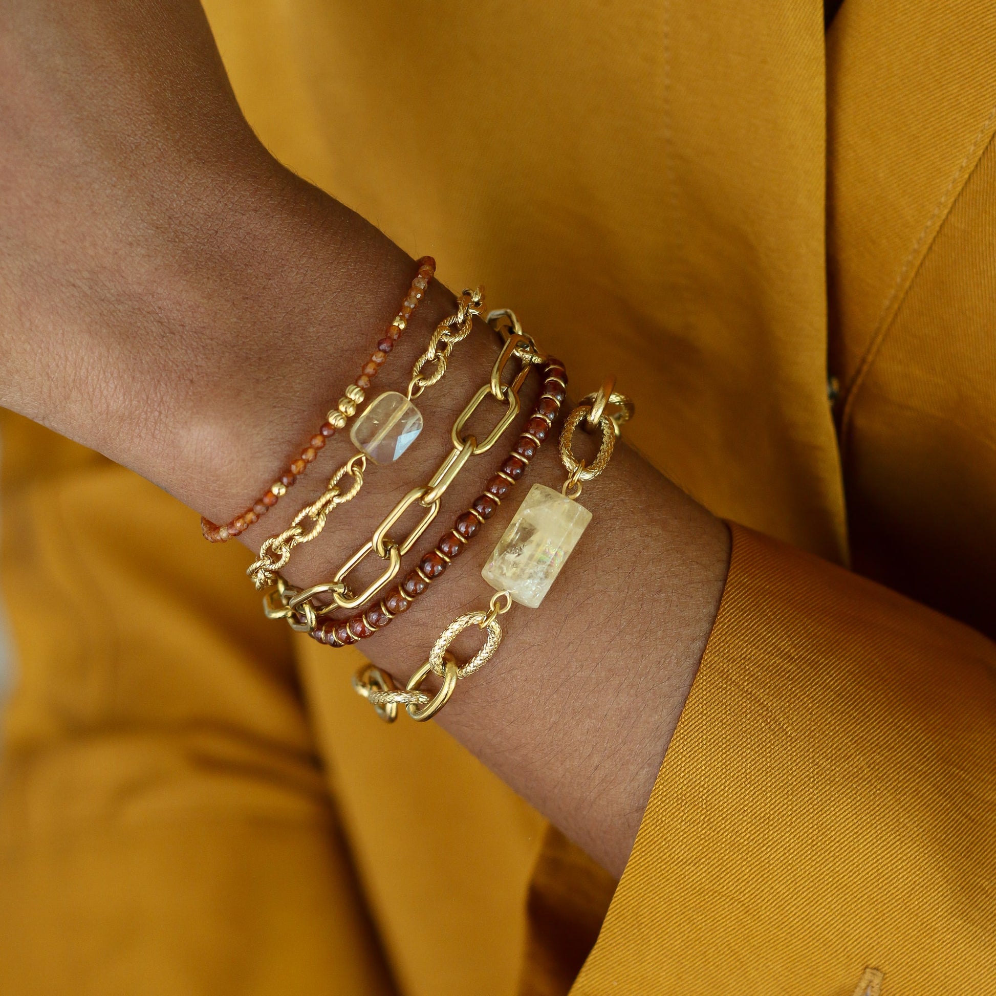 Bracelet Chaîne épaisse Citrine le cadeau stylé pour elle