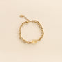 Bracelet Chaîne torsadée en acier inoxydable et Citrine 