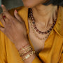 Bracelet Chaîne avec Citrine à superposé avec des pierres oranges et rouges
