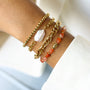 Bracelet Cornaline pierre, vue rapprochée, pierre véritable, signé Mahny.