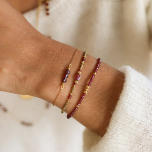 Bracelet Hématite Grenat assemblé à la main en France