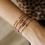 Bracelet perlé Grenat orangé monté à la main