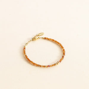 Bracelet en perles de Grenat Orangé le cadeau de fête des mères parfait