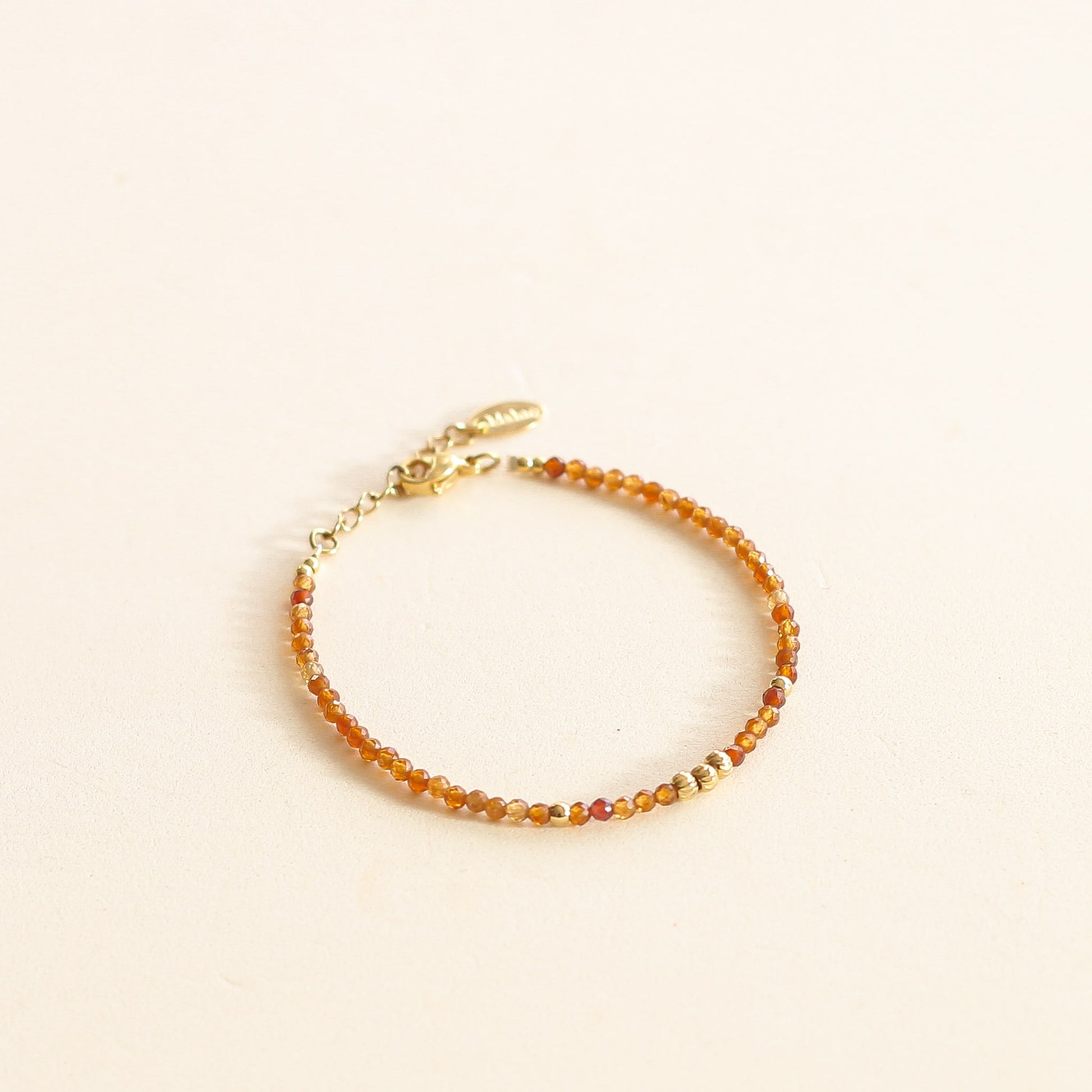 Bracelet en perles de Grenat Orangé le cadeau de fête des mères parfait