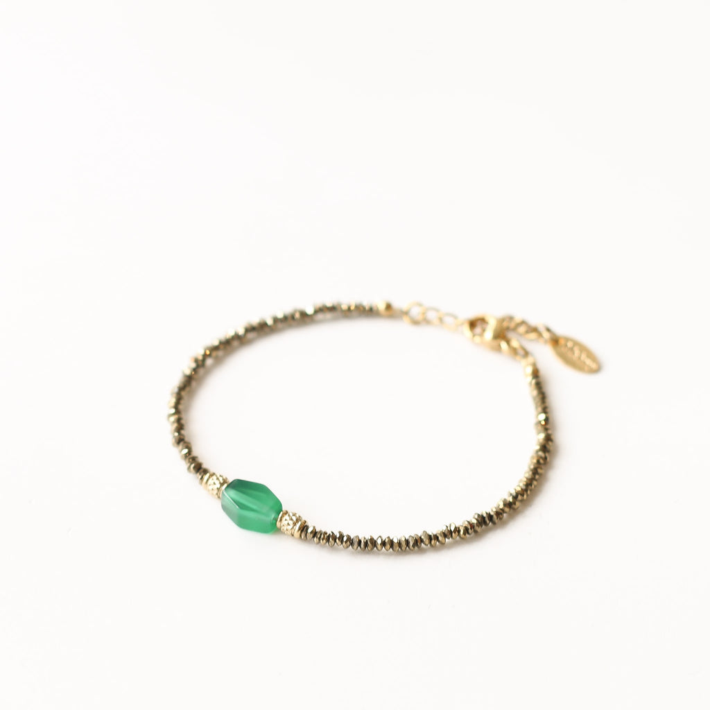 bracelet pierre naturelle vert femme