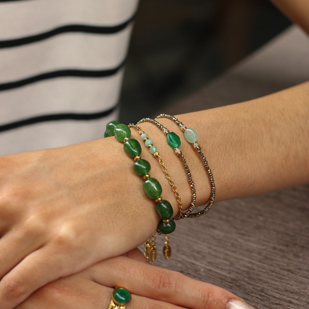 bracelet hématite agate verte bijou