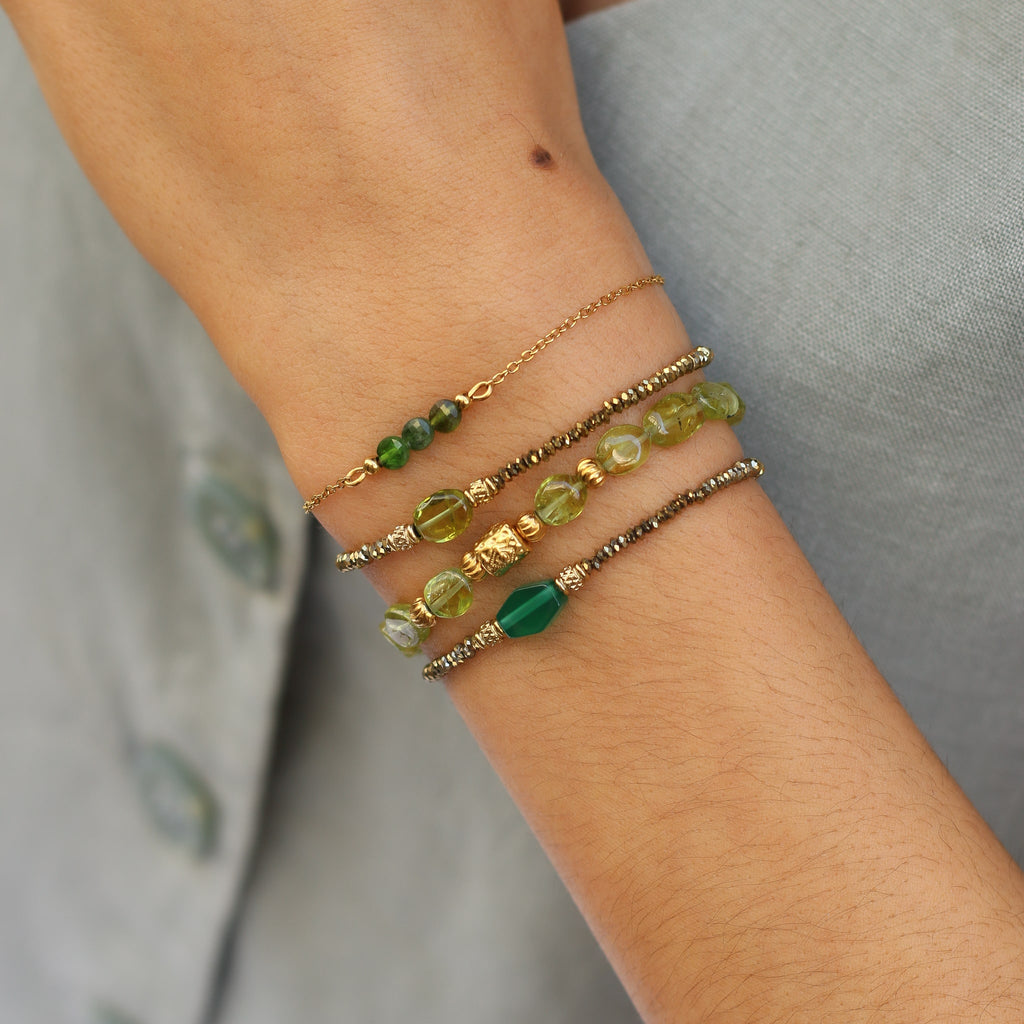 bracelet acier inoxydable femme vert