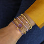 Bracelet en perles d'Hématite Améthyste à superposer avec des chaines et pierres