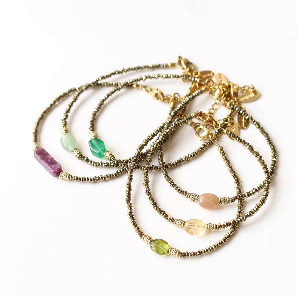 bracelet pierre jaune citrine femme 