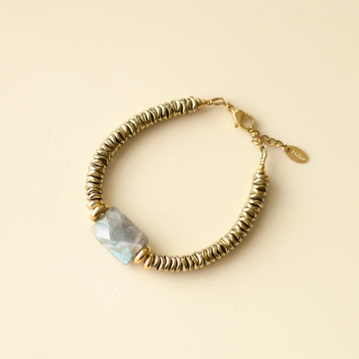 Bracelet Labradorite Hématite dorée