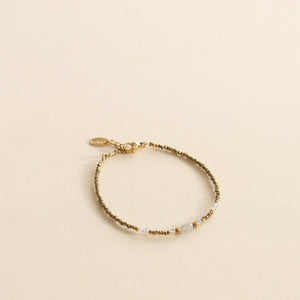 Bracelet Hématite Labradorite assemblé à la main en atelier parisien