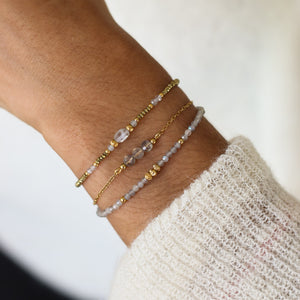 Bracelet Hématite et Labradorite fait en France avec fermoir en acier inoxydable