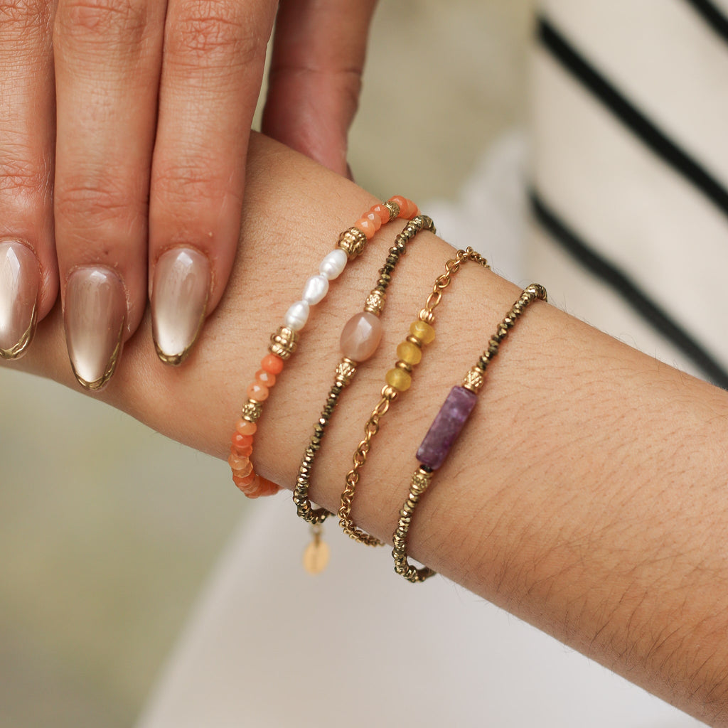 bracelet pierre naturelle soleil femme