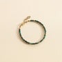 Bracelet perlé en Jade verte avec des billes dorées